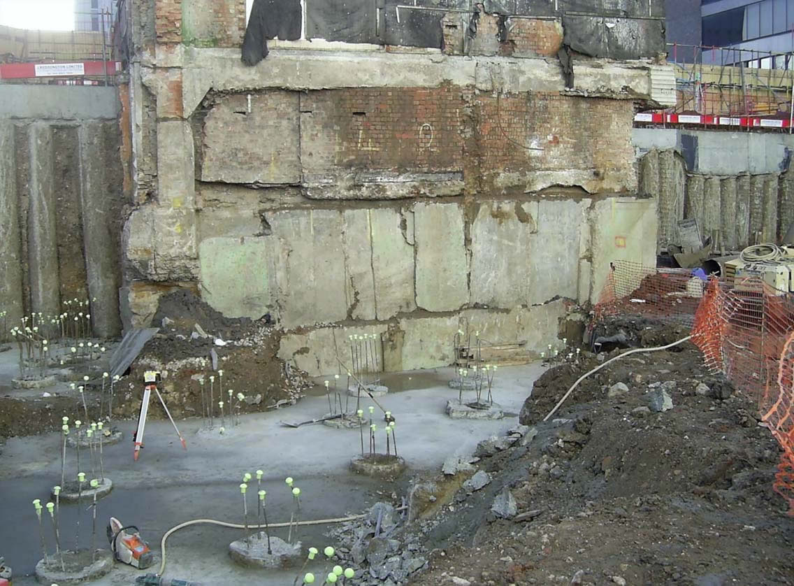 Underpinning Aldgate East Tube Station