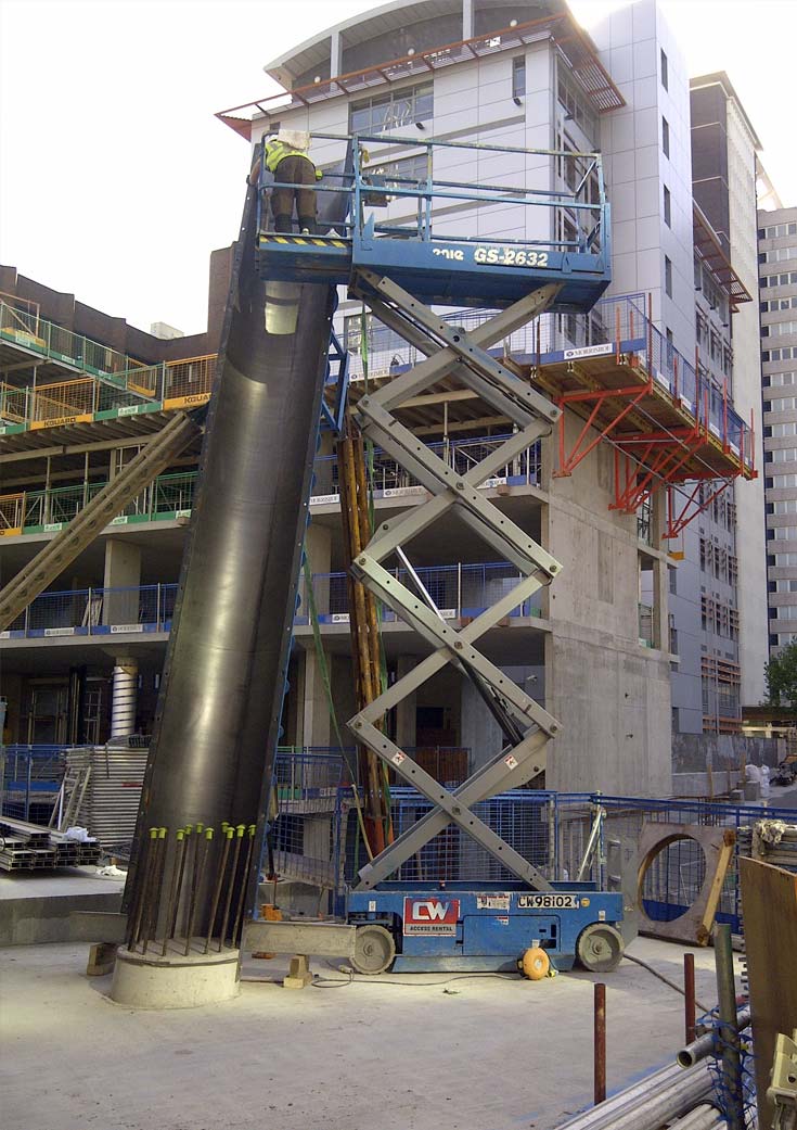 Expressed column forms for the iconic Saffron Square tower