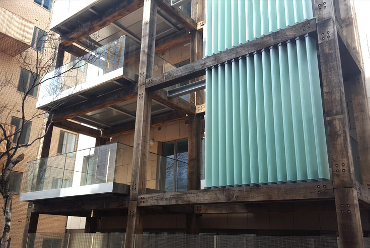 Oak and glass balconies